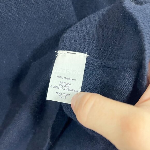 J. Crew Italian Cashmere Navy Blue Crewneck Pullover Sweater - Size XXS - Picture 4 of 6